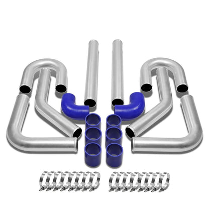Universal Aluminum Intercooler Piping Kit - 2.5" - 8PC w/ Hoses & Clamps