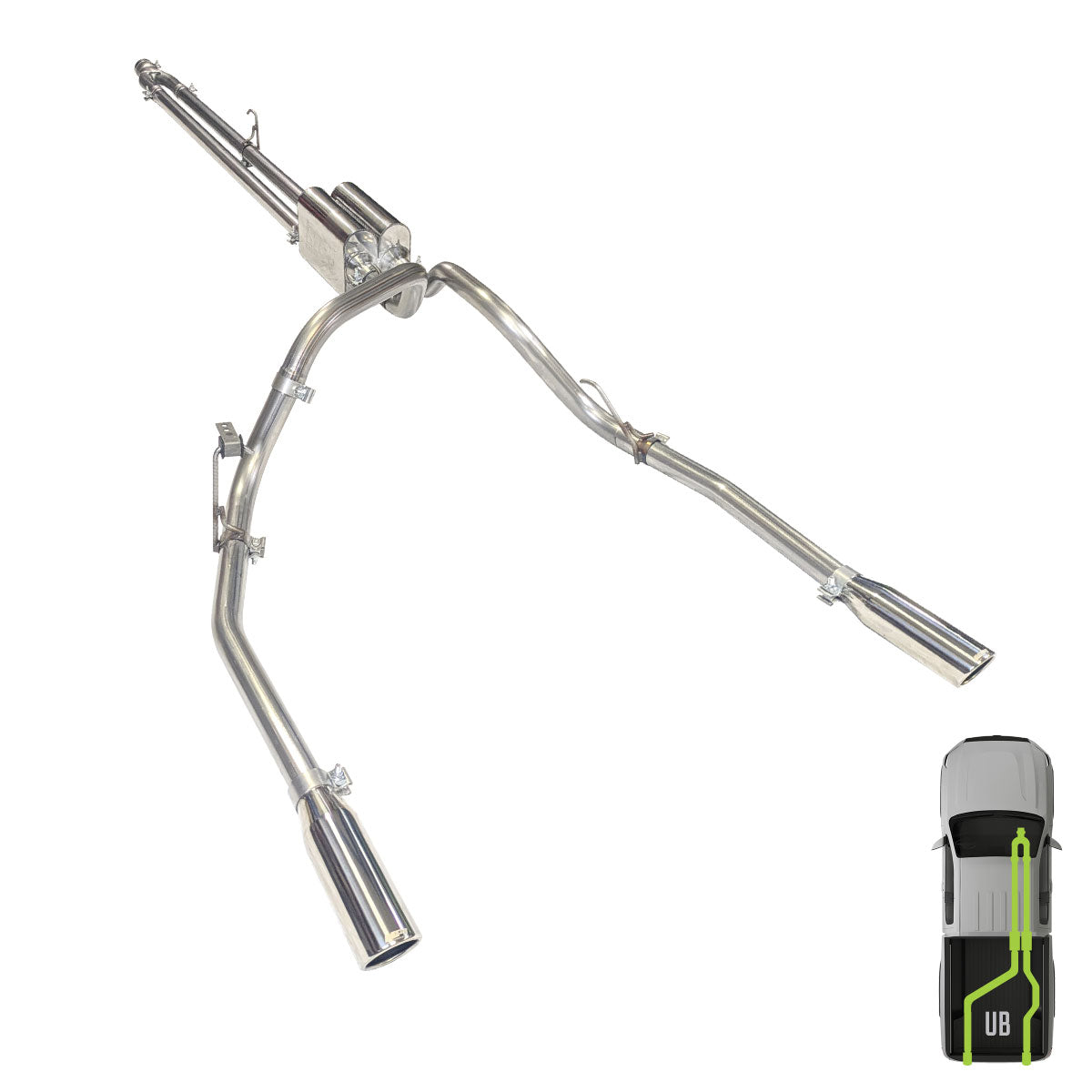 Ford, 2021-2026, Ecoboost - Stainless - MPI Exhaust Cat-Back Dual Stainless Kit