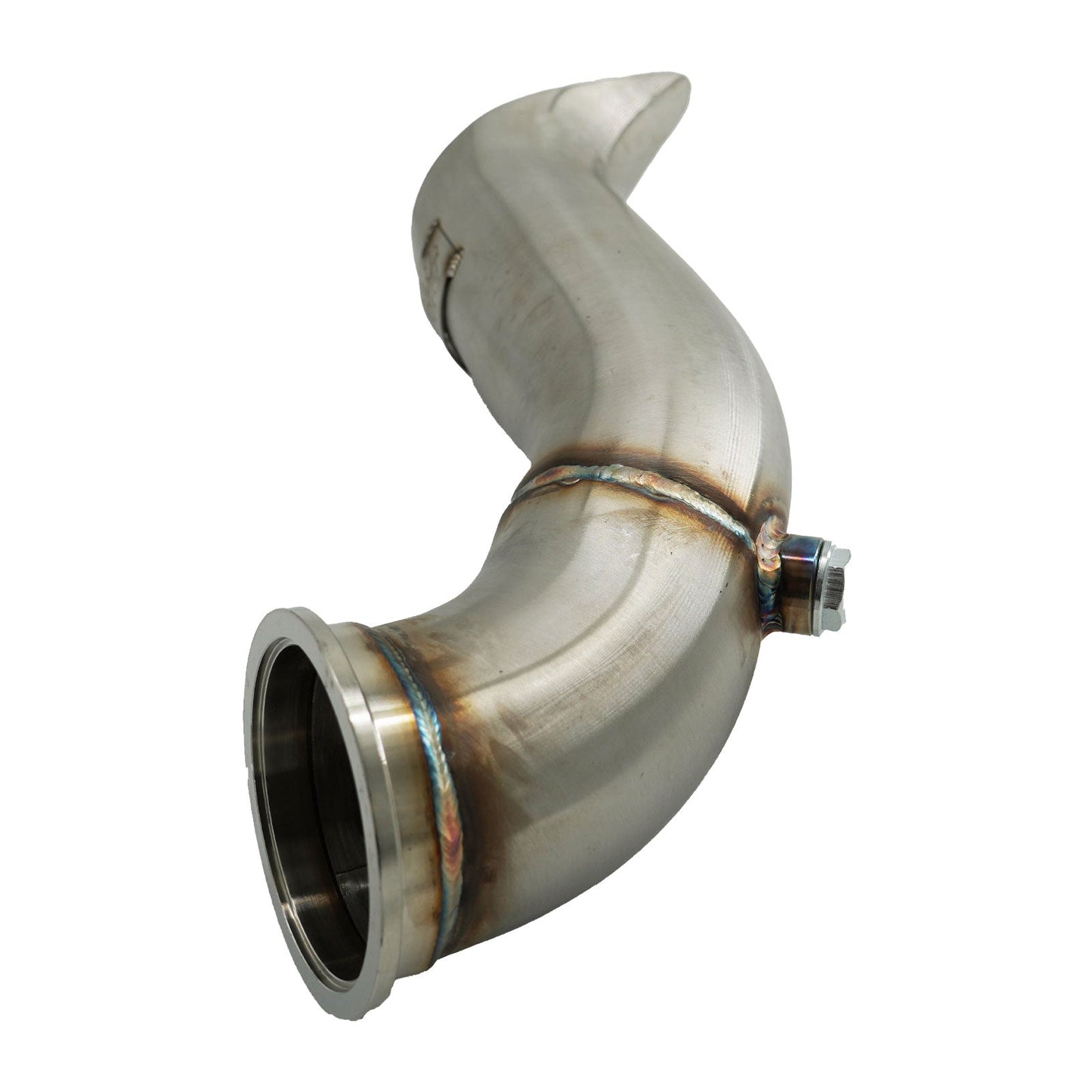 B Series Tear Drop Hood Exit Up Pipe Dump Tube For Top Mount Turbo Manifold Outlet