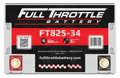 Full Throttle FT825-34 AGM Battery