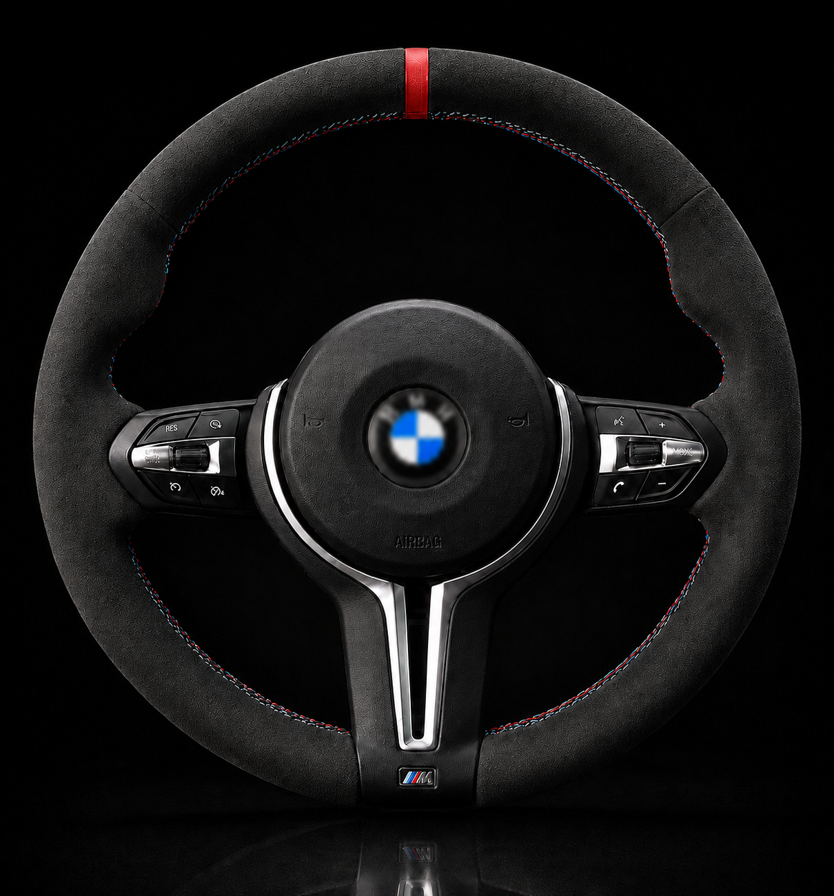BMW F-Series Alcantara Suede Steering Wheel Cover DIY (Red Stripe)