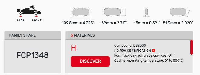 Ferodo FCP1348 Brake Pads (Rear)