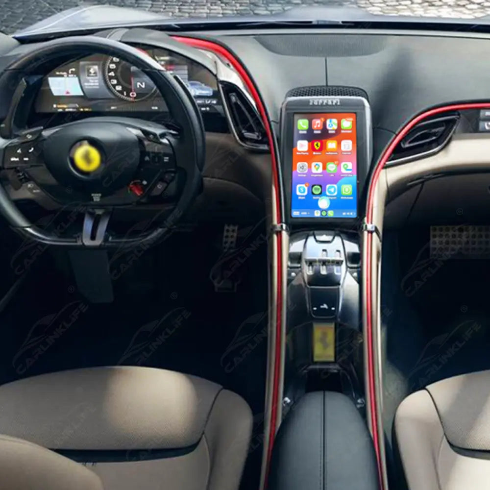 Wireless Apple Carplay & Android Auto for Ferrari 458 (F142) 488 (F142M) F12Berlinetta (F152) F8 (F142MFL) 812 Superfast (F152M) GTC4Lusso (F151M) Portofino (F164) Roma (F169) 296 (F171) SF90 (F173) California T (F149M) 2009-2025