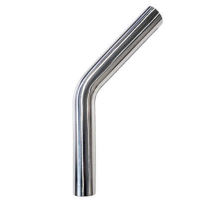 2.250" 16ga 45° Mandrel Bend - (3.375" CLR / 6.000" Legs) - Polished OD - 304 Stainless