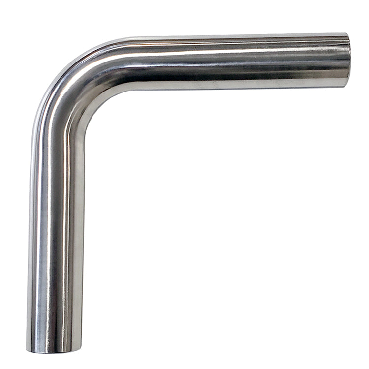 2.500" 16ga 90° Mandrel Bend - (3.750" CLR / 6.000" Legs) - Polished OD - 304 Stainless