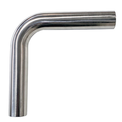 2.500" 16ga 90° Mandrel Bend - (3.750" CLR / 6.000" Legs) - Polished OD - 304 Stainless