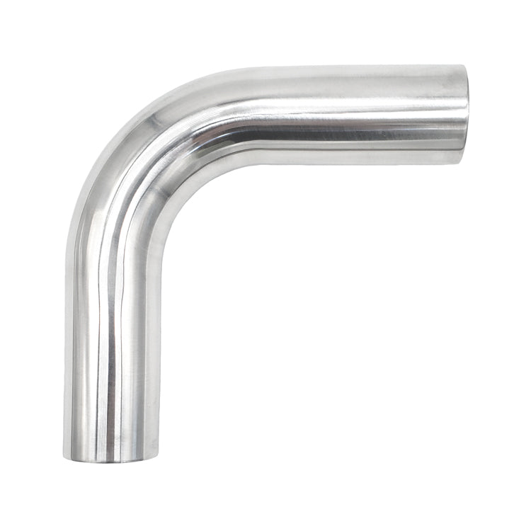 2.000" OD 16ga 90° Mandrel Bend - Polished OD - 6061 Aluminum - (3.000" CLR / 6.000" Legs)