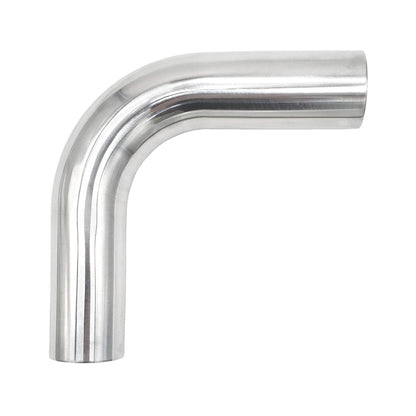 2.500" OD 16ga 90° Mandrel Bend - Polished OD - 6061 Aluminum - (3.750" CLR / 6.000" Legs)