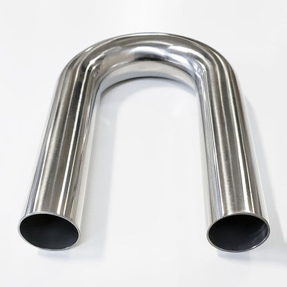 1.500" 16ga 180° Mandrel Bend - (2.250" CLR / 6.000" Legs) - Polished OD - 304 Stainless