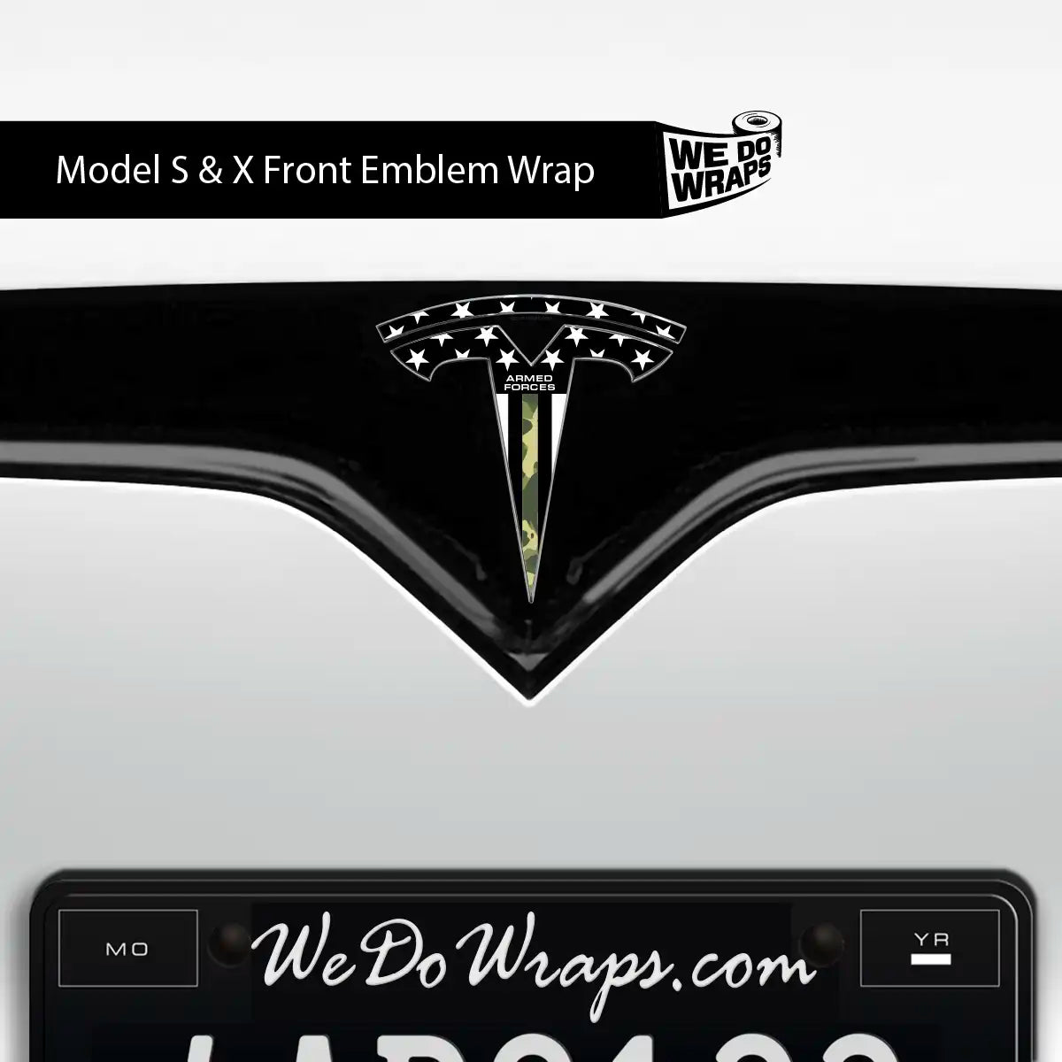 First Responders Armed Forces Tesla Emblem Decals (Front + Back) | Model X