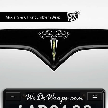First Responders Armed Forces Tesla Emblem Decals (Front + Back) | Model X