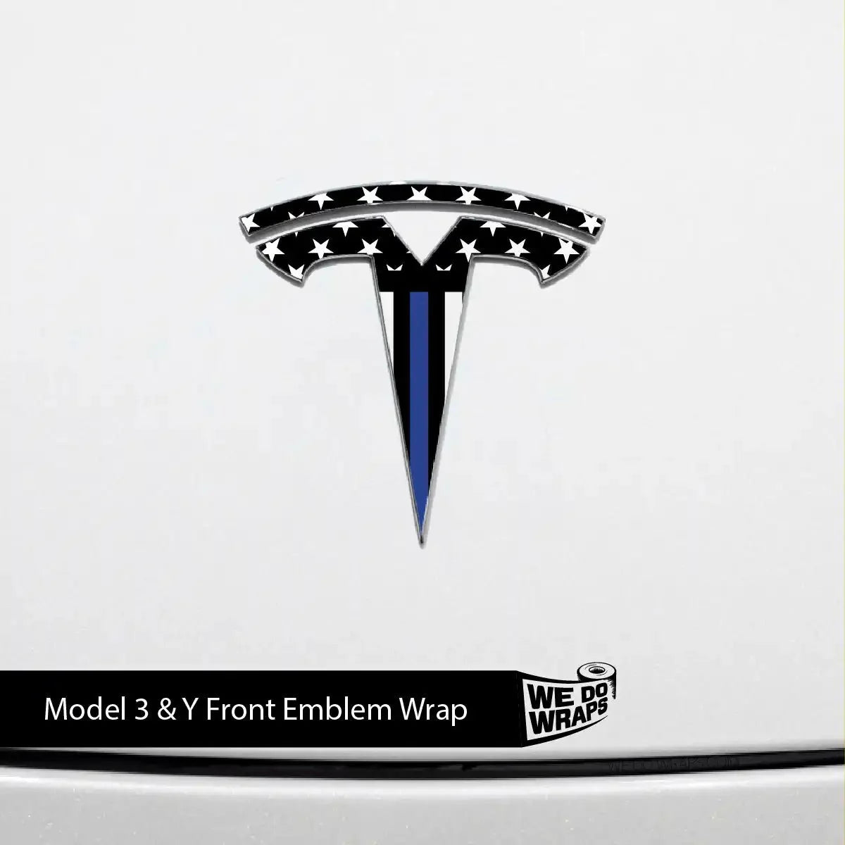 First Responders Law Enforcement Tesla Emblem Decals (Front + Back) | Model 3