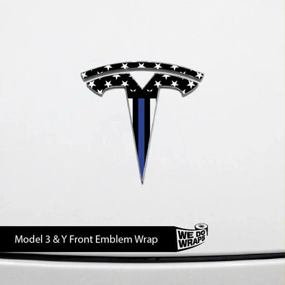 First Responders Law Enforcement Tesla Emblem Decals (Front + Back) | Model 3