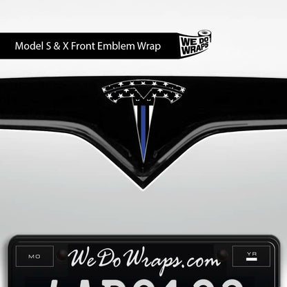 First Responders Law Enforcement Tesla Emblem Decals (Front + Back) | Model X
