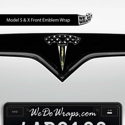 First Responders Armed Forces Tesla Emblem Decals (Front + Back) | Model X