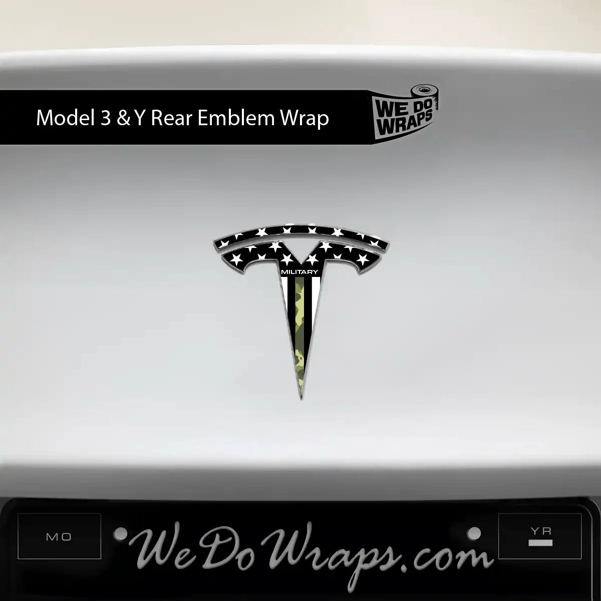 First Responders Armed Forces Tesla Emblem Decals (Front + Back) | Model Y