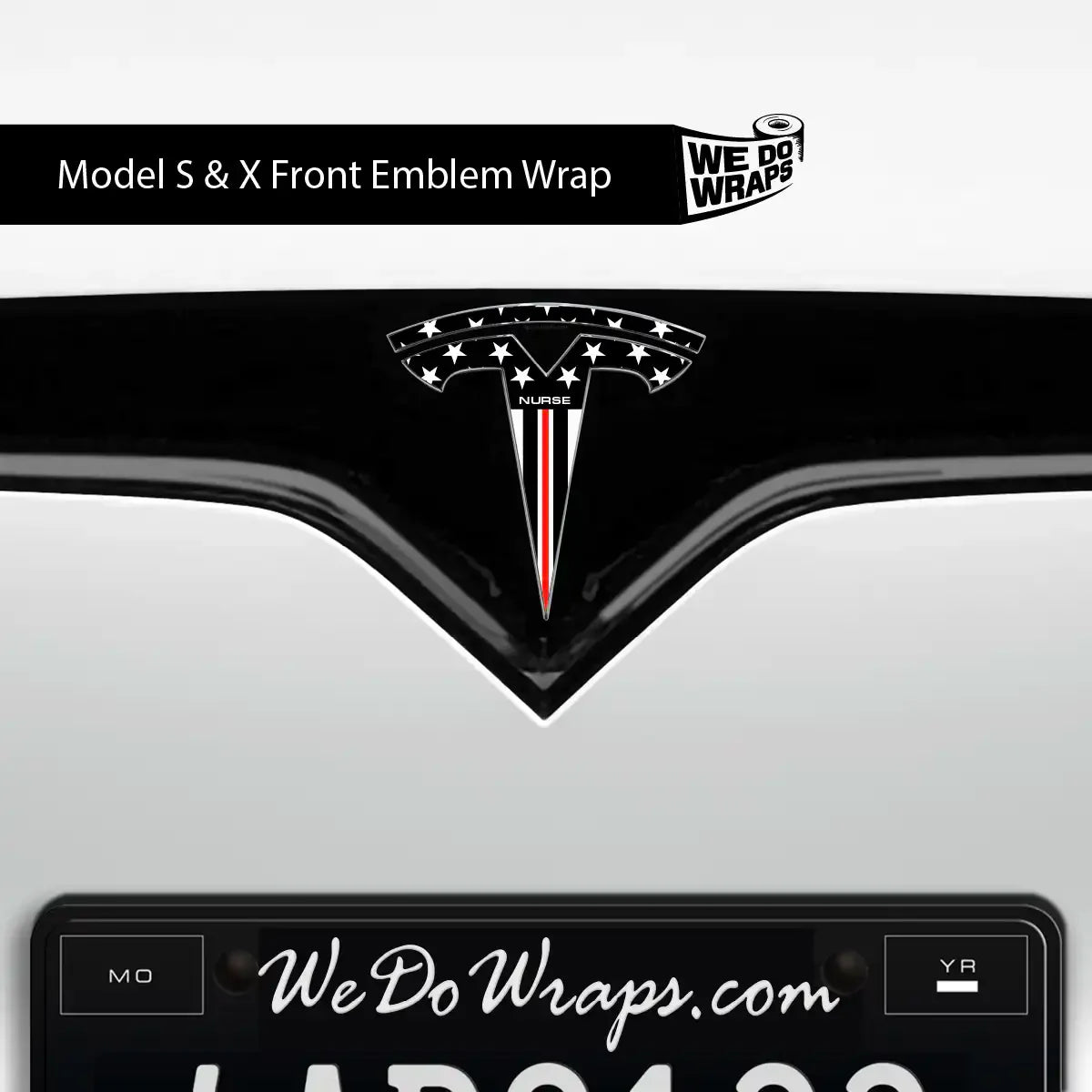 First Responders Nurse Tesla Emblem Decals (Front + Back) | Model S