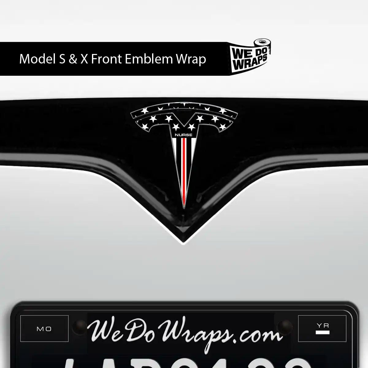 First Responders Nurse Tesla Emblem Decals (Front + Back) | Model X