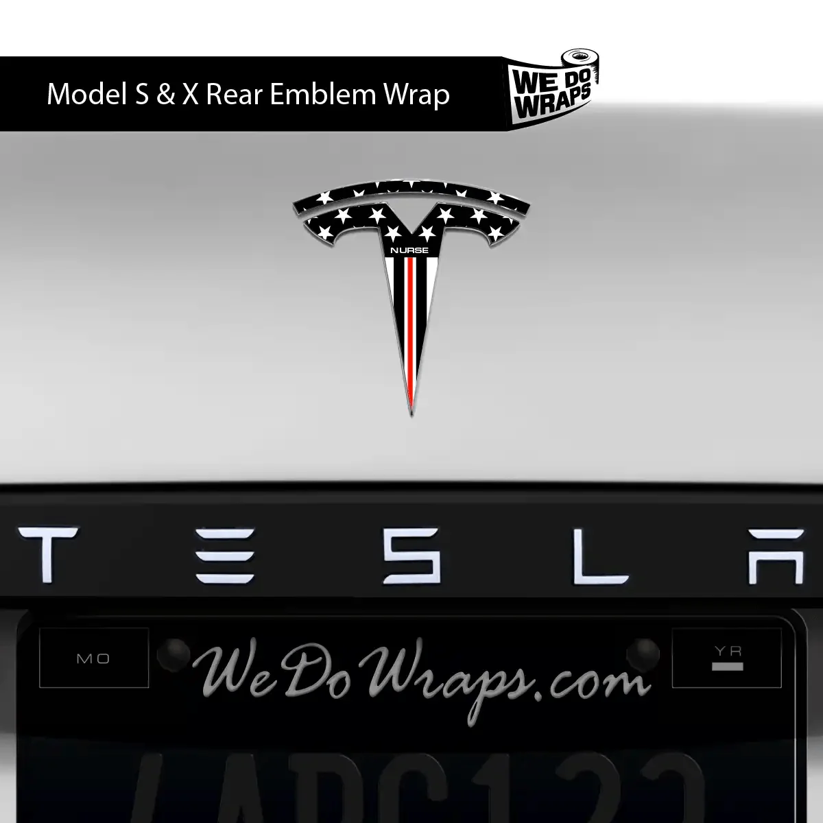 First Responders Nurse Tesla Emblem Decals (Front + Back) | Model X