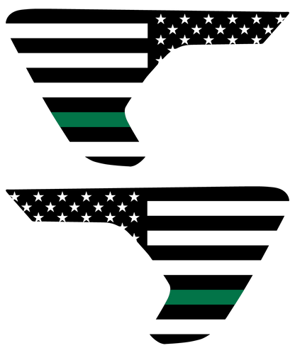 Thin Green Line Flag Vent Decals