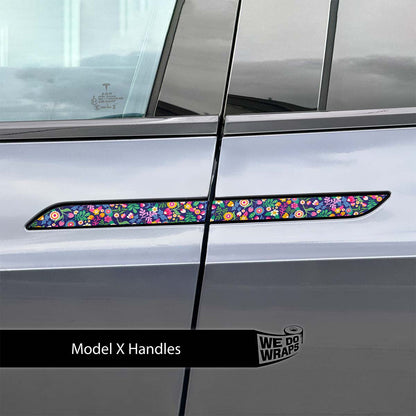 Floral Meadow Tesla Door Handle Decals (4pcs)