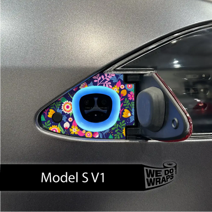 Floral Meadows Tesla Charge Port Wrap | Model S