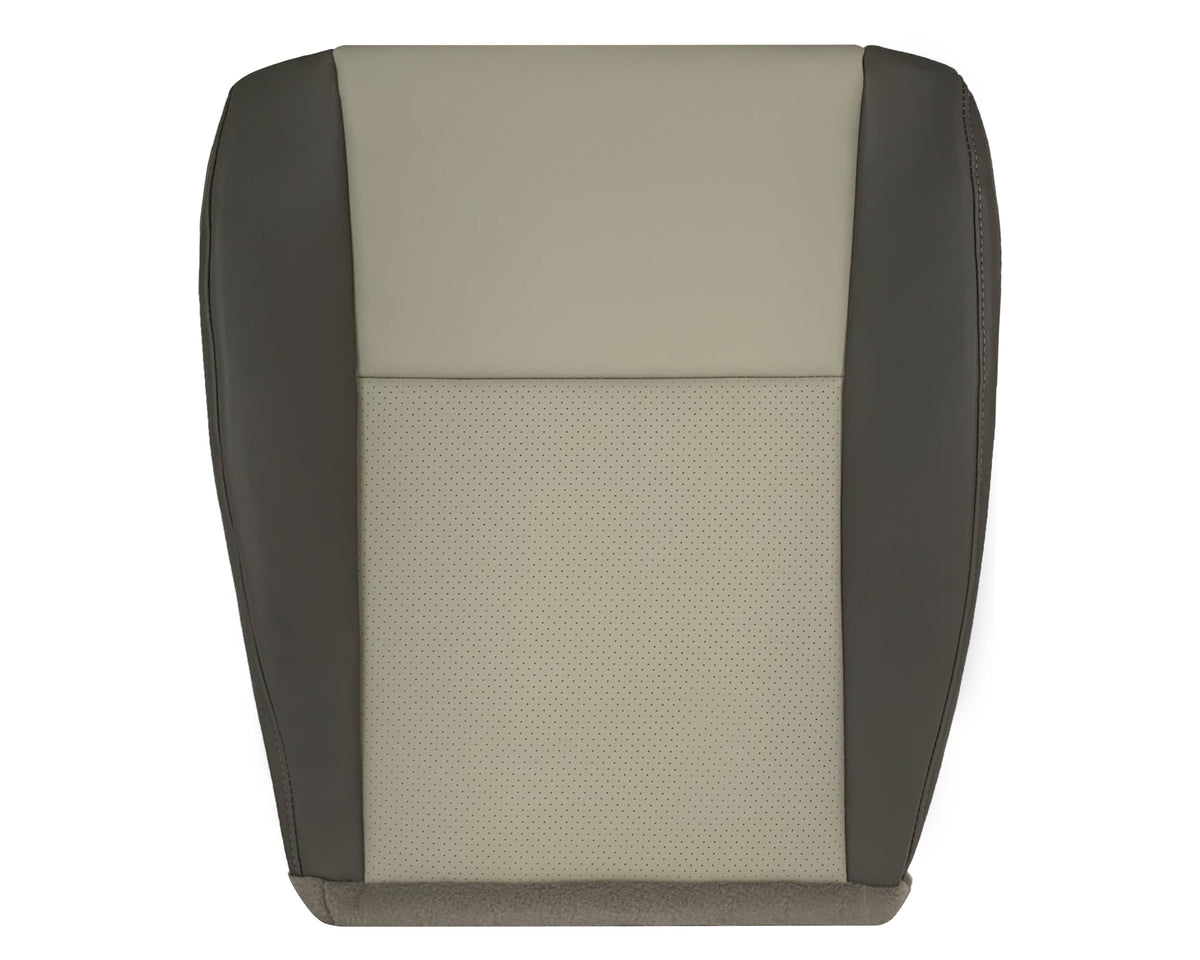 2008-2010 Jeep Grand Cherokee  Front Bottom Synthetic Leather Seat Cover 2 Tone Tan (Dk Khaki/Lt Graystone)