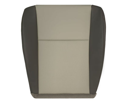 2008-2010 Jeep Grand Cherokee  Front Bottom Synthetic Leather Seat Cover 2 Tone Tan (Dk Khaki/Lt Graystone)