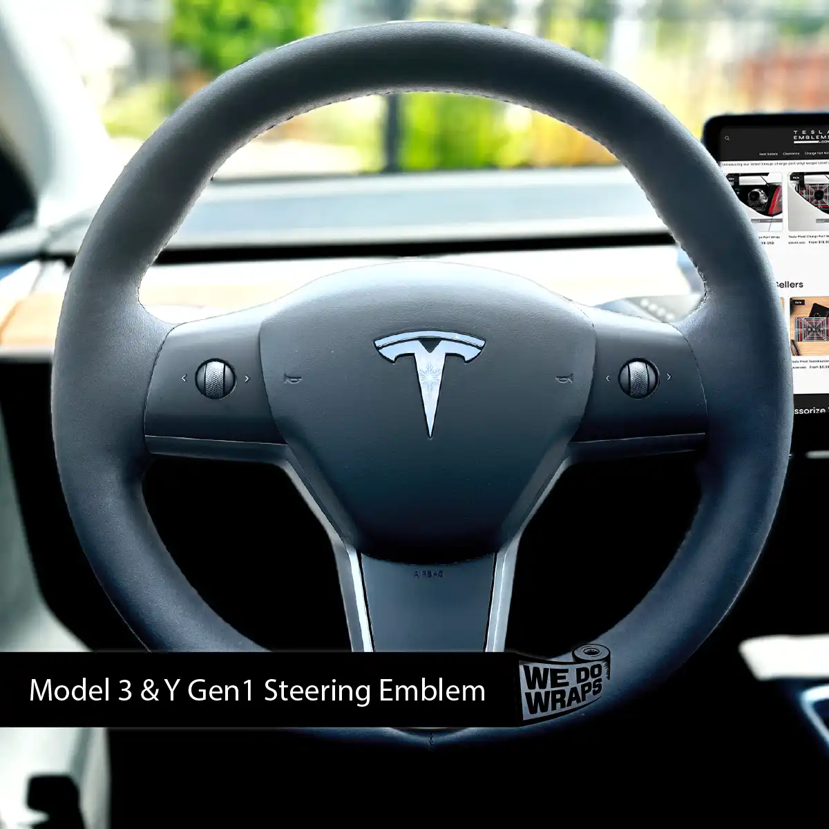 Snow Queen Tesla Steering Wheel Emblem Decal | Model Y