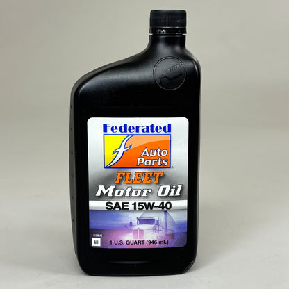FEDERATED  (12 PACK, 1 QUART EACH) Heavy Duty Fleet Motor Oil SAE 15W-40  527-6405
