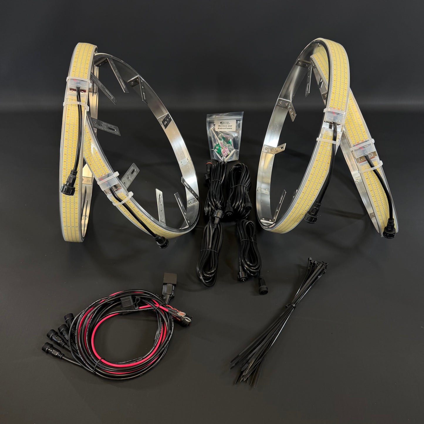 Quad Row White Ultra High Density Wheel Lights