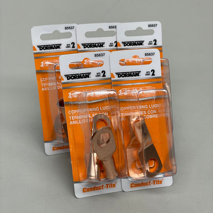 DORMAN (5-PACK) Copper Ring Lug 4 Gauge 3/8" 85637