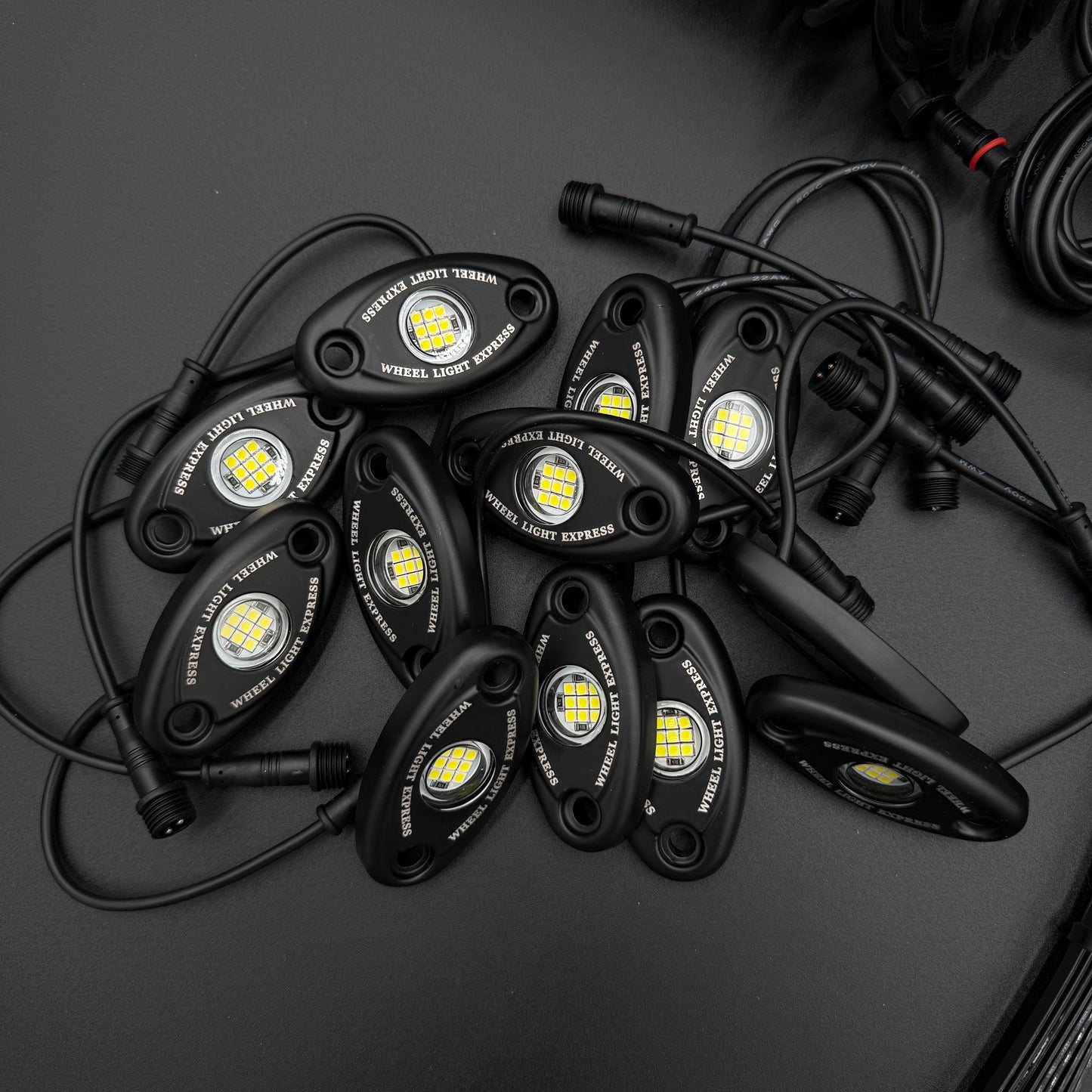12 Piece White Rock Light Kit