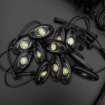 12 Piece White Rock Light Kit