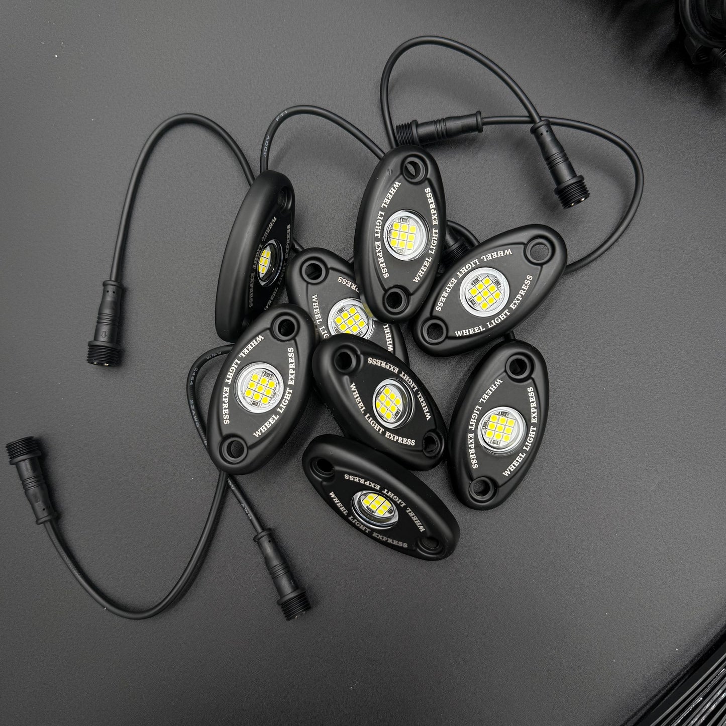 8 Piece White Rock Light Kit