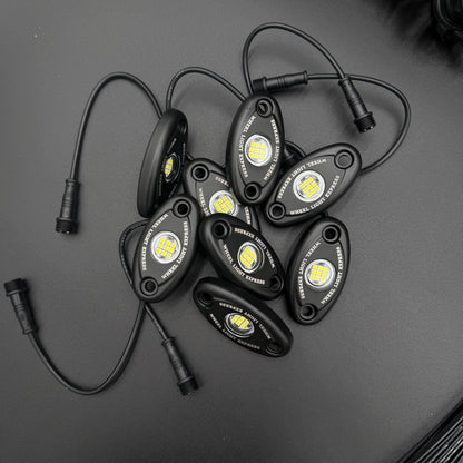 8 Piece White Rock Light Kit