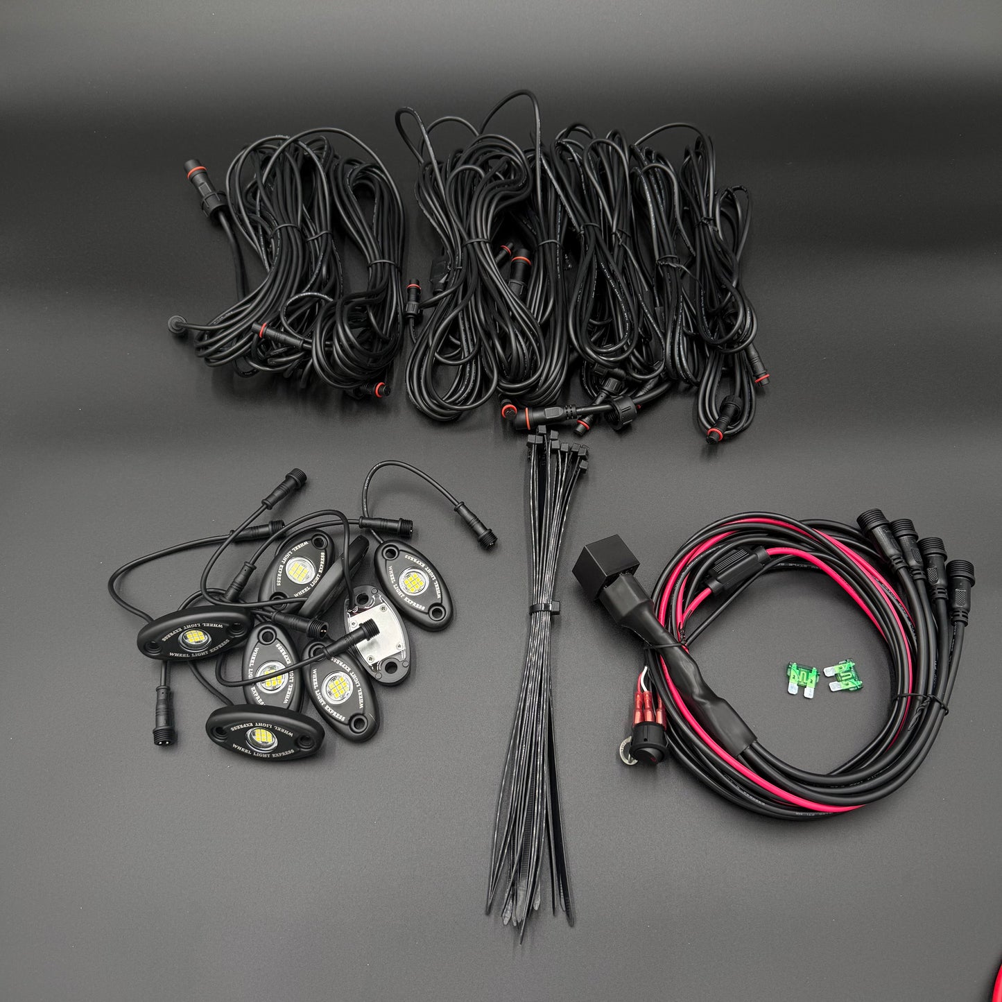 8 Piece White Rock Light Kit