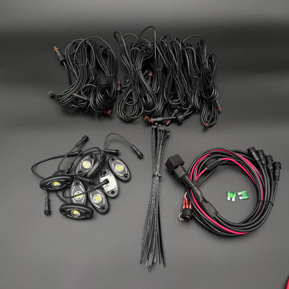 8 Piece White Rock Light Kit