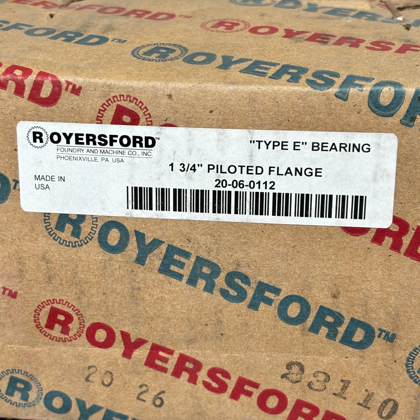 ROYERSFORD Type E Piloted Flange Bearings 1-3/4" Non-Expansion Blue 20-06-0112