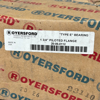 ROYERSFORD Type E Piloted Flange Bearings 1-3/4" Non-Expansion Blue 20-06-0112