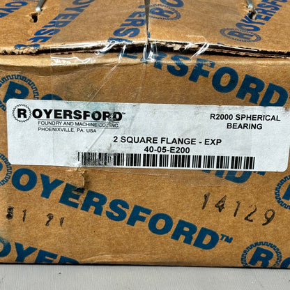 ROYERSFORD R2000 Spherical Bearing 2 Square Flange Expansion Red 40-05-E200