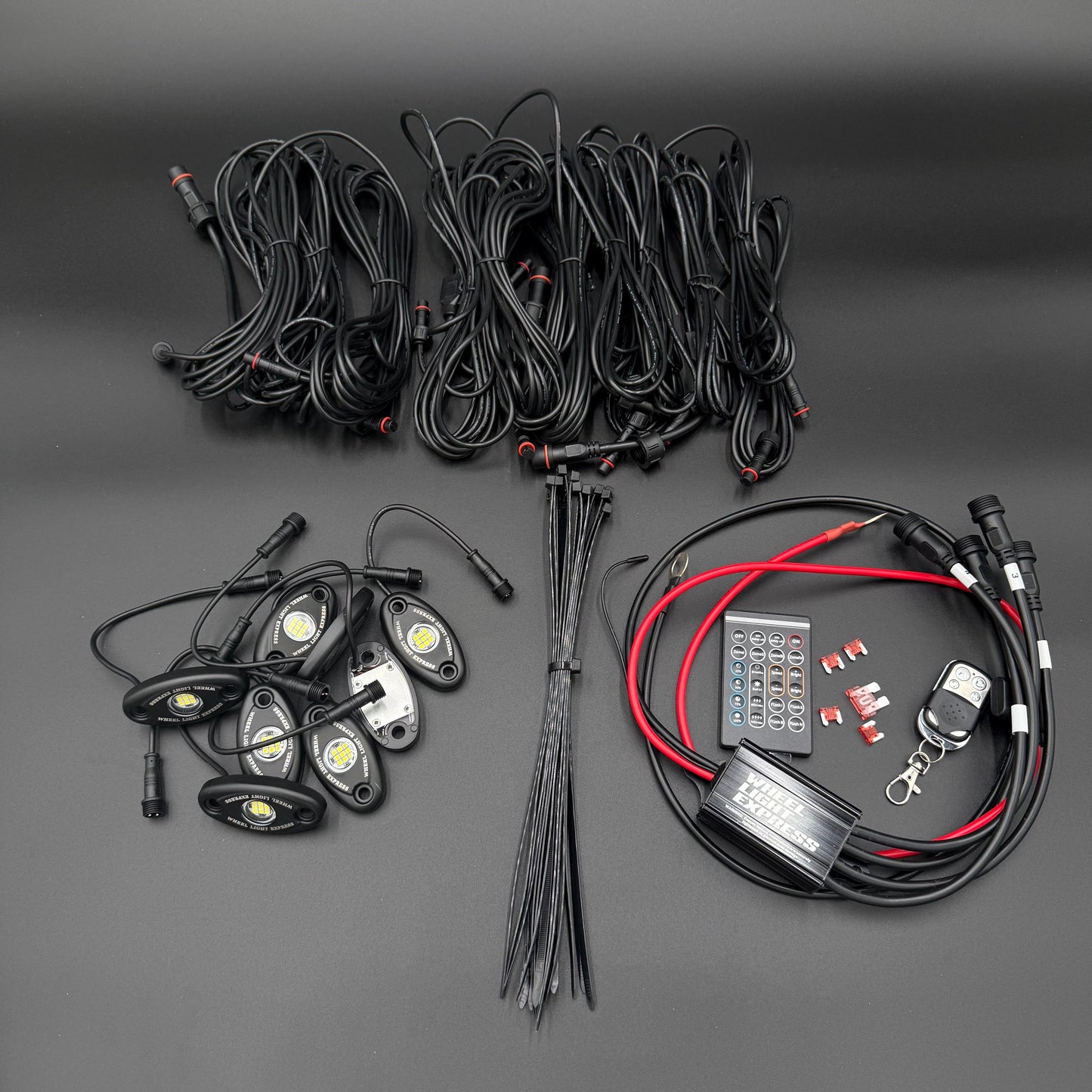 8 Piece White Rock Light Kit