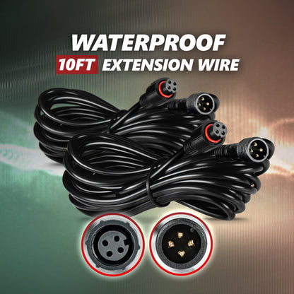 OPT7 Photon RGB 4 Pods Magnet Rock Lights + 2pc 10ft Extension Wires