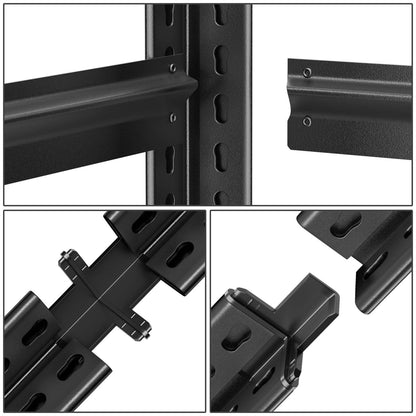 35.4" W x 15.7" D x 72" H Steel Garage Shelves Powdercoated Black