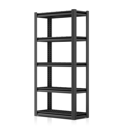 35.4" W x 15.7" D x 72" H Steel Garage Shelves Powdercoated Black