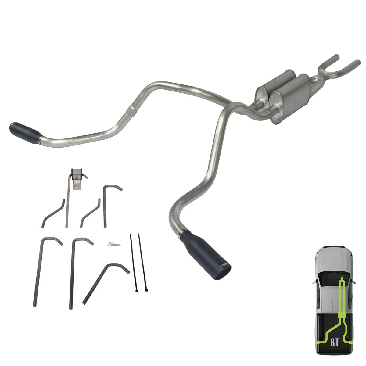 GMC/Chevy, 1999-2006, 6.0L, Stainless - Truck Cat-Back Dual Exhaust Kits