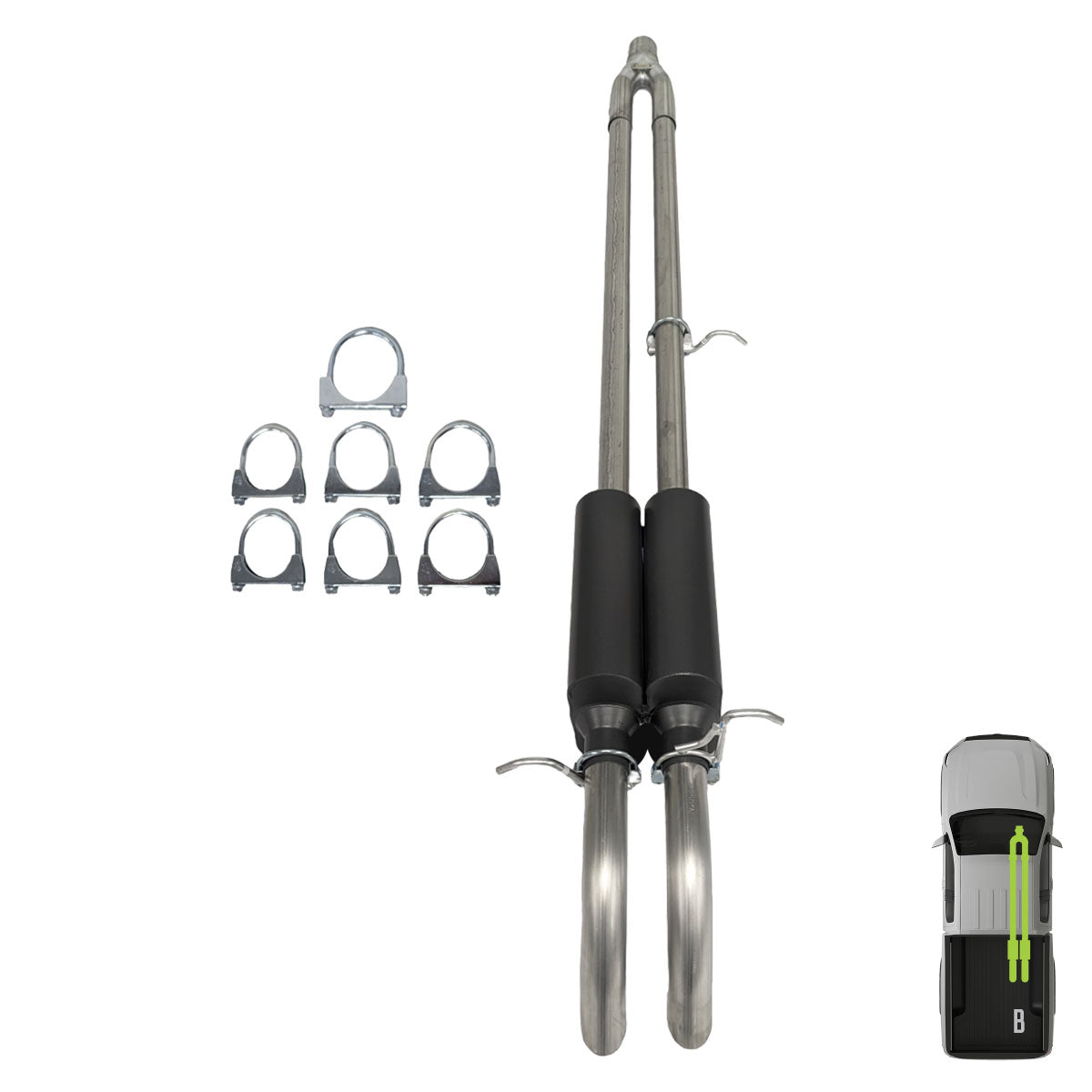 GMC/Chevy, 2012-2018, 6.0L - MPI Bullnoze Exhaust Series