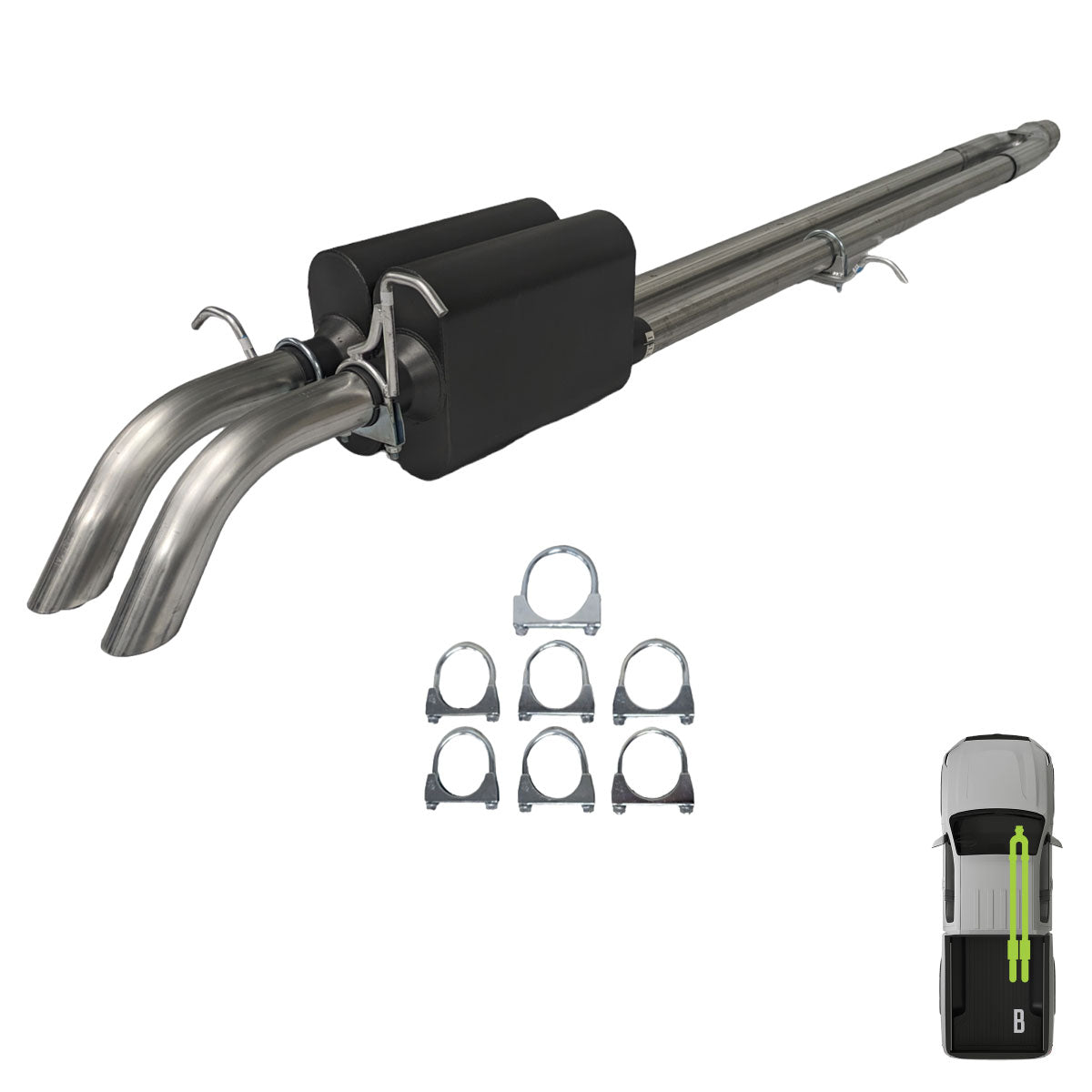 GMC/Chevy, 2019-2026, 5.3L - MPI Bullnoze Exhaust Series