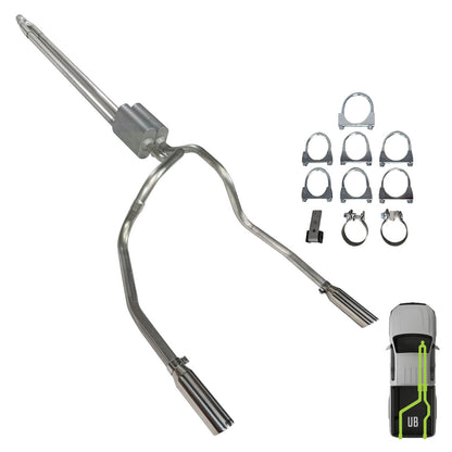 GMC/Chevy, 2012-2018, 6.0L,  Clamp/On - Truck Cat-Back Dual Exhaust Kits