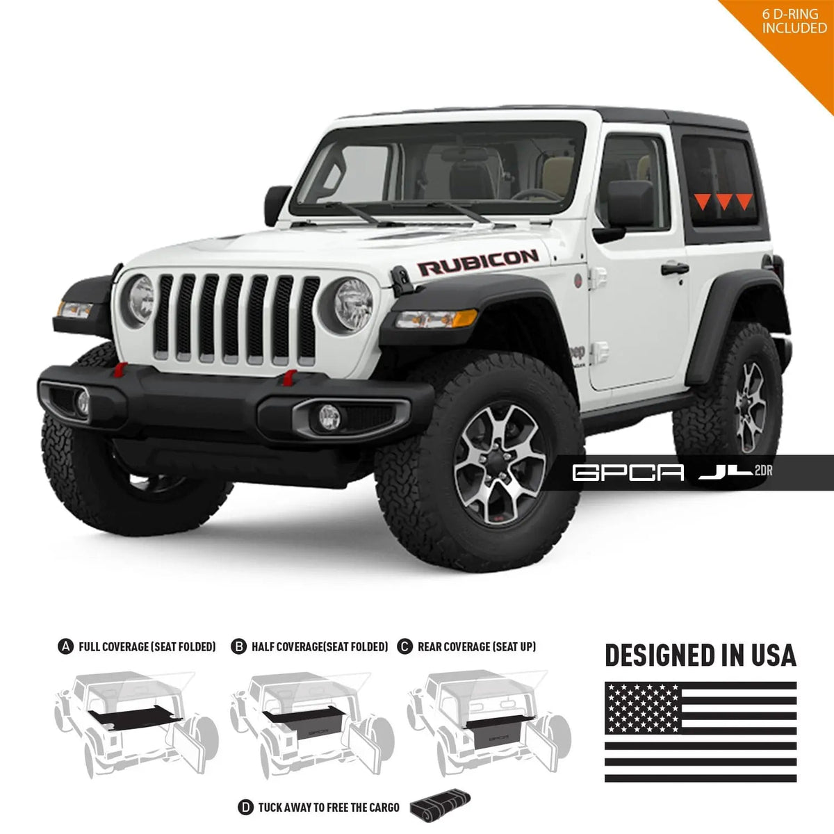 Jeep Wrangler JL 2DR Cargo Cover (2018+)